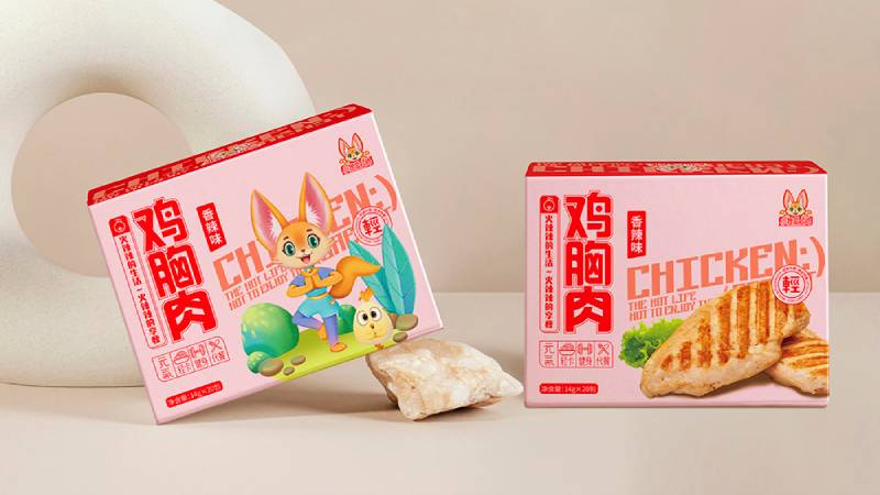 小狸爱上鸡胸肉包装设计